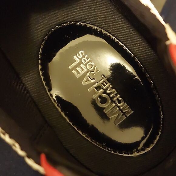 MK Michael Kors Sneakers slip on shoes white black & pink with heel - Picture 6 of 7